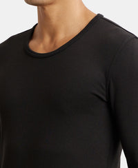 Soft Touch Microfiber Elastane Fleece Fabric Full Sleeve Thermal Undershirt with StayWarm Technology - Black-6