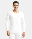 Soft Touch Microfiber Elastane Fleece Fabric Full Sleeve Thermal Undershirt with StayWarm Technology - Light Bright White-1