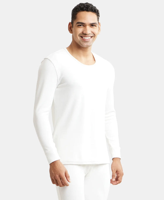Soft Touch Microfiber Elastane Fleece Fabric Full Sleeve Thermal Undershirt with StayWarm Technology - Light Bright White-2