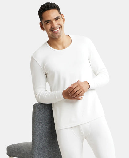 Soft Touch Microfiber Elastane Fleece Fabric Full Sleeve Thermal Undershirt with StayWarm Technology - Light Bright White-5
