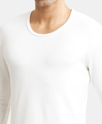 Soft Touch Microfiber Elastane Fleece Fabric Full Sleeve Thermal Undershirt with StayWarm Technology - Light Bright White-6