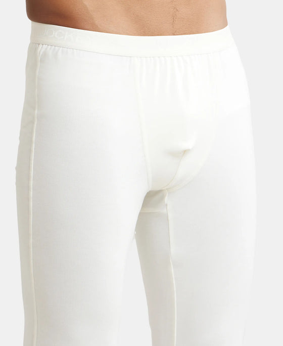 Soft Touch Microfiber Elastane Stretch Thermal Long Johns with StayWarm Technology - White-7
