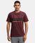Super Combed Cotton Rich Round Neck Half Sleeve T-Shirt - Burgundy Print-1