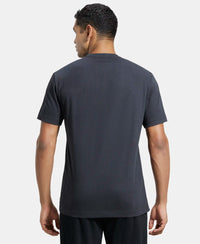 Super Combed Cotton Rich Round Neck Half Sleeve T-Shirt - Graphite Print-3