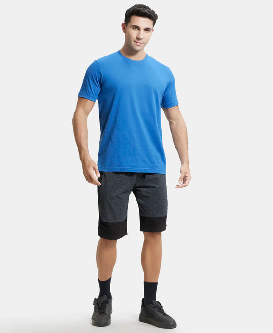 Super Combed Cotton Rich Round Neck Half Sleeve T-Shirt - Bright Cobalt-4