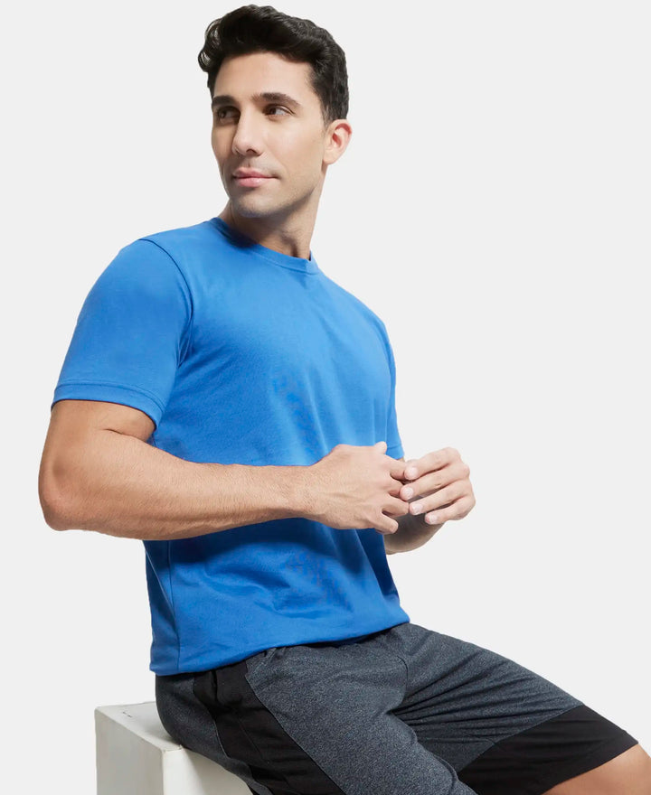 Super Combed Cotton Rich Round Neck Half Sleeve T-Shirt - Bright Cobalt-5