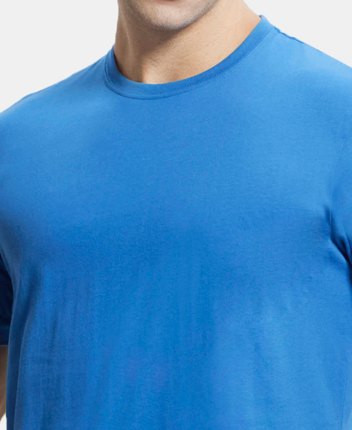 Super Combed Cotton Rich Round Neck Half Sleeve T-Shirt - Bright Cobalt-6