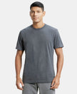 Super Combed Cotton Rich Round Neck Half Sleeve T-Shirt - Charcoal Melange-1
