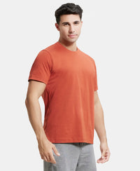 Super Combed Cotton Rich Round Neck Half Sleeve T-Shirt - Cinnabar-2