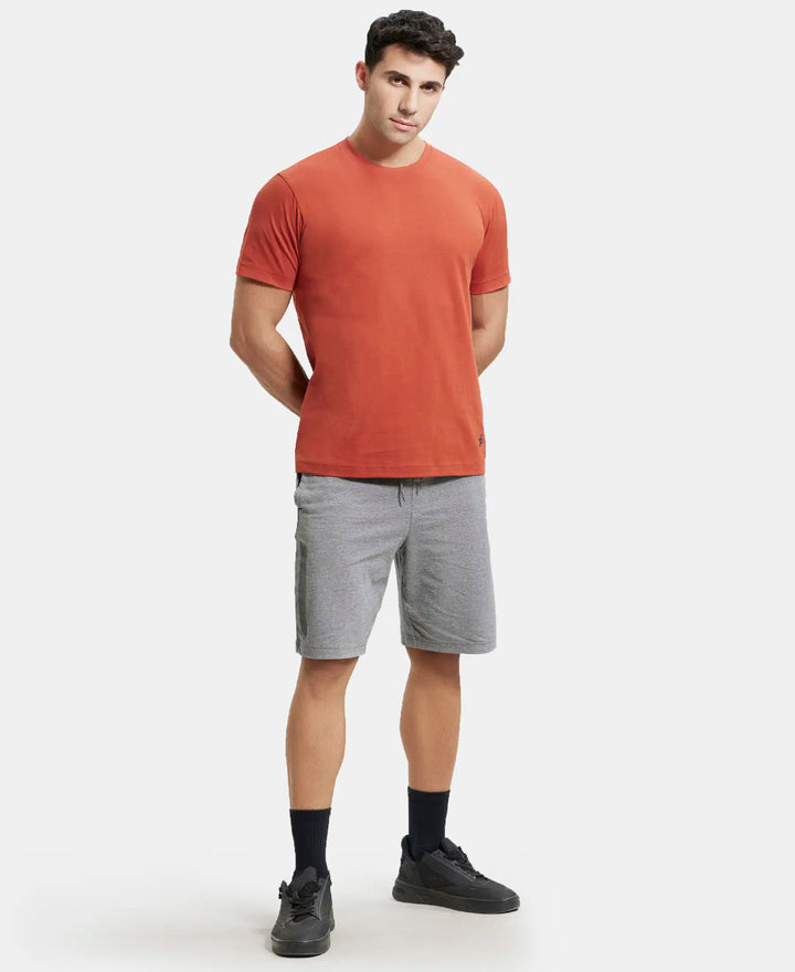 Super Combed Cotton Rich Round Neck Half Sleeve T-Shirt - Cinnabar-4