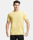 Super Combed Cotton Rich Round Neck Half Sleeve T-Shirt - Corn Silk-1