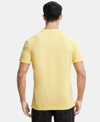 Super Combed Cotton Rich Round Neck Half Sleeve T-Shirt - Corn Silk-3