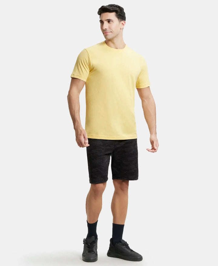 Super Combed Cotton Rich Round Neck Half Sleeve T-Shirt - Corn Silk-4