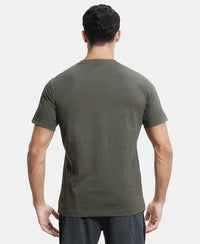 Super Combed Cotton Rich Round Neck Half Sleeve T-Shirt - Deep Olive-3