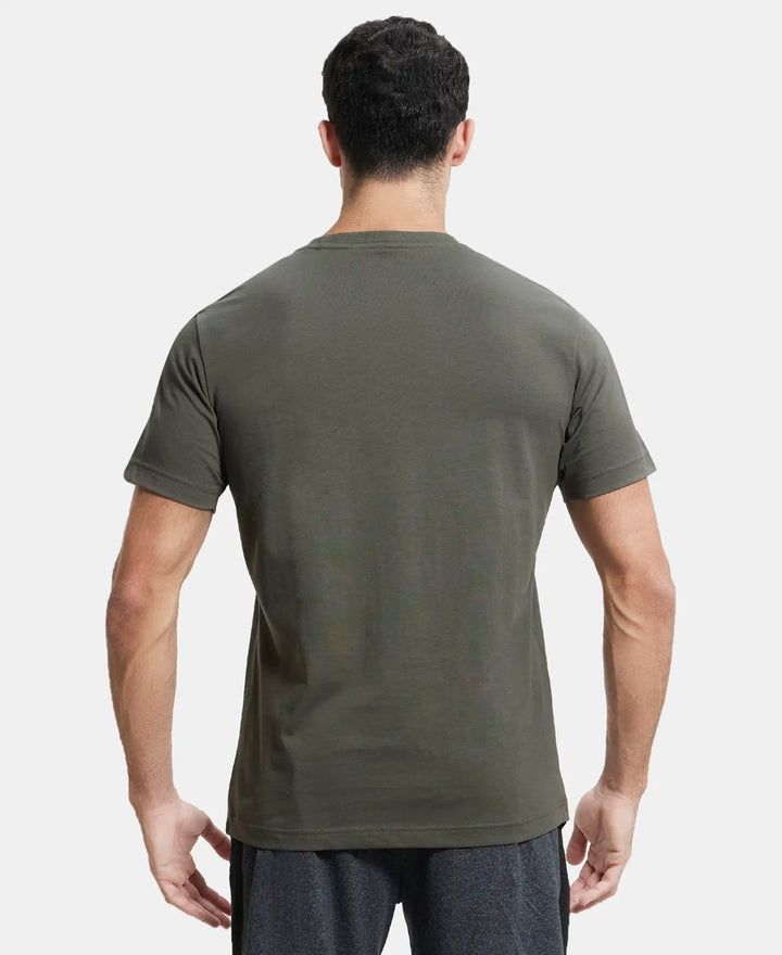 Super Combed Cotton Rich Round Neck Half Sleeve T-Shirt - Deep Olive-3