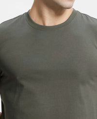 Super Combed Cotton Rich Round Neck Half Sleeve T-Shirt - Deep Olive-6