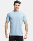 Super Combed Cotton Rich Round Neck Half Sleeve T-Shirt - Dusty Blue-1