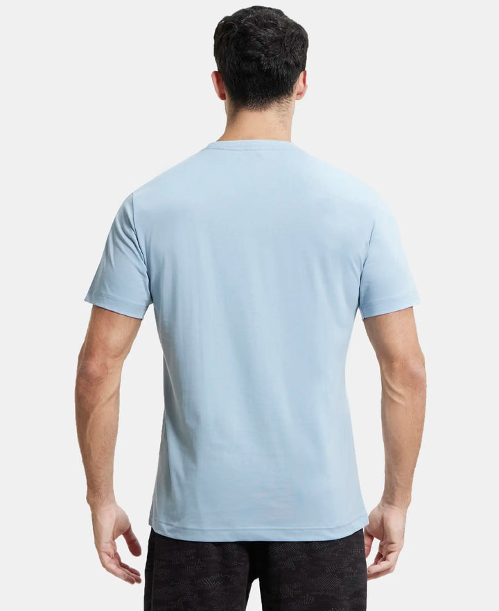 Super Combed Cotton Rich Round Neck Half Sleeve T-Shirt - Dusty Blue-3