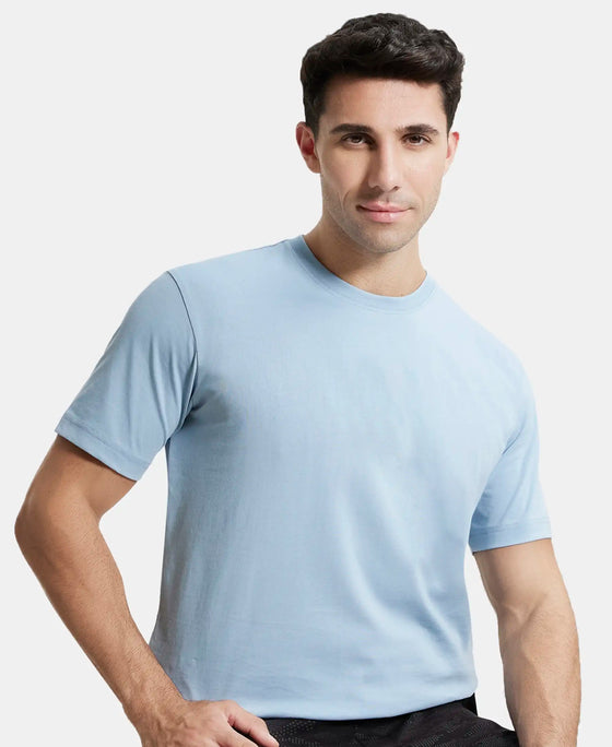 Super Combed Cotton Rich Round Neck Half Sleeve T-Shirt - Dusty Blue-5