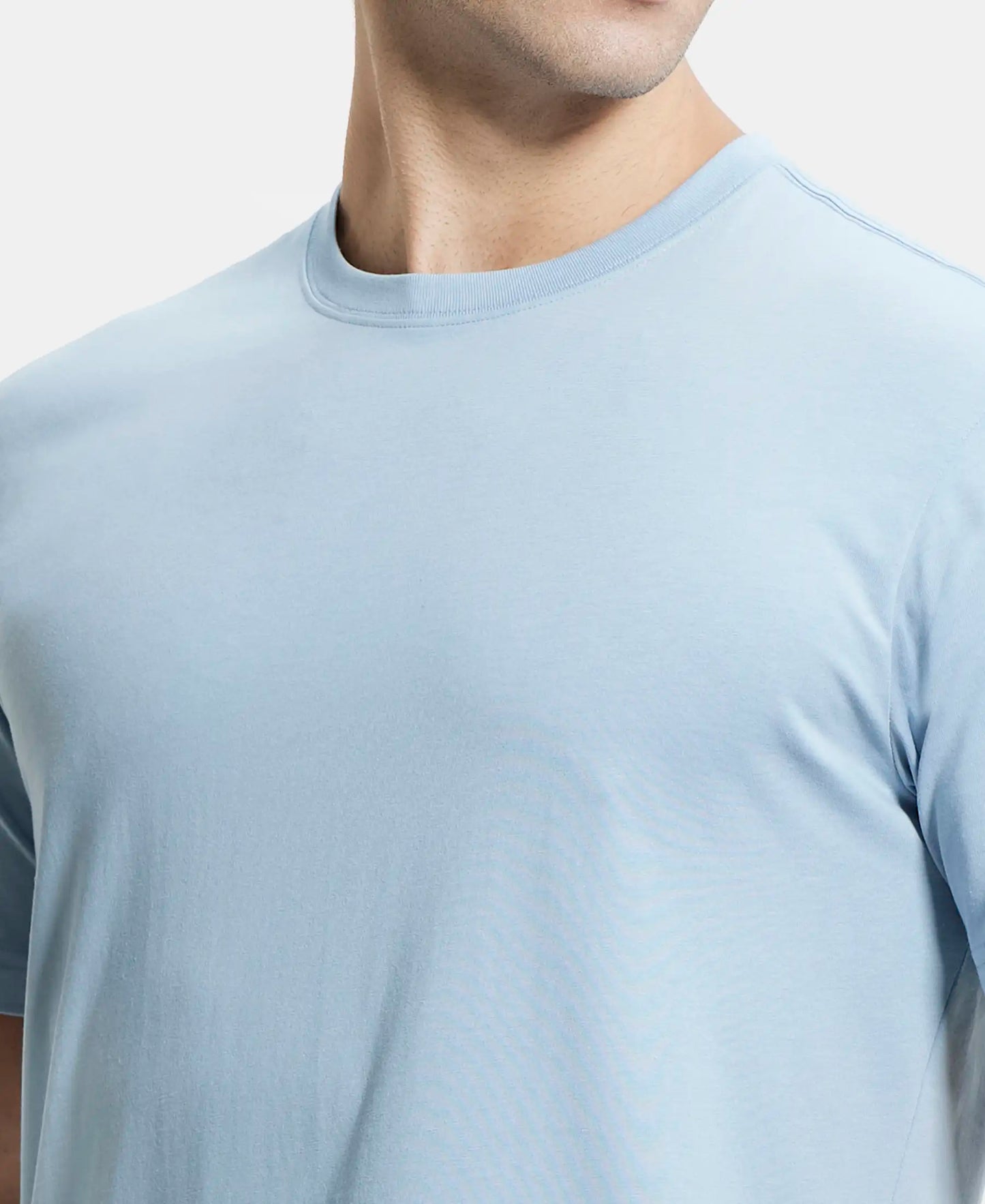 Super Combed Cotton Rich Round Neck Half Sleeve T-Shirt - Dusty Blue-6