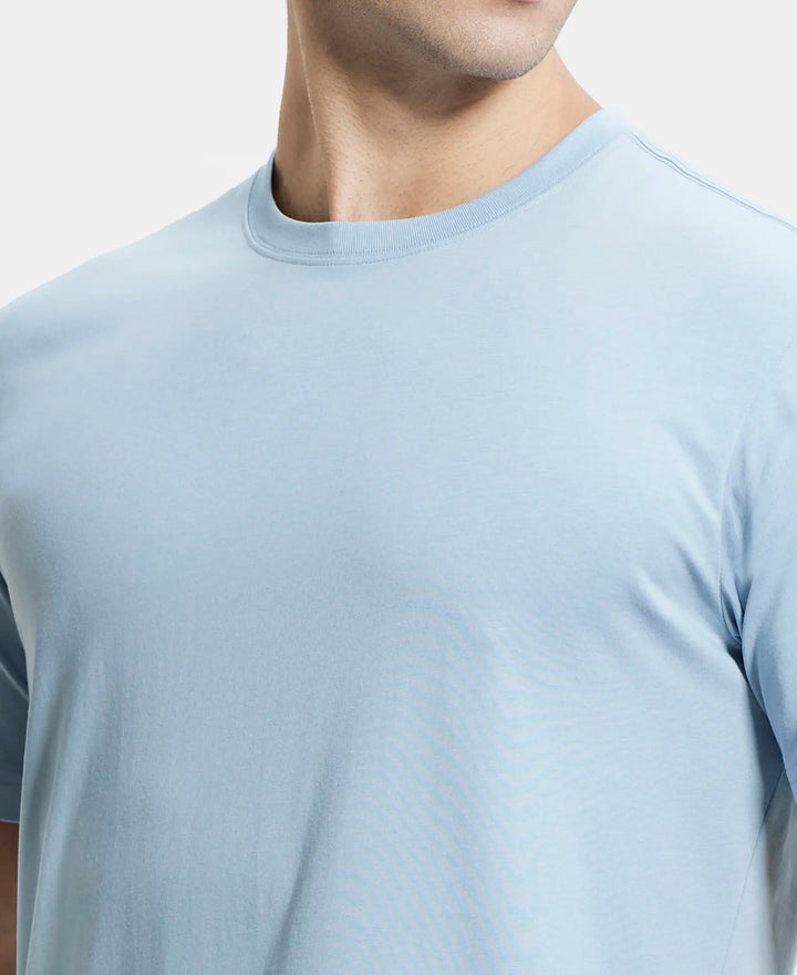 Super Combed Cotton Rich Round Neck Half Sleeve T-Shirt - Dusty Blue-6