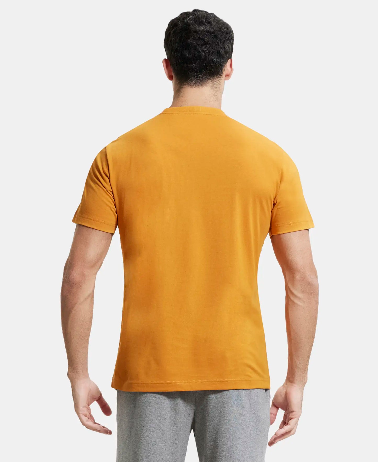 Super Combed Cotton Rich Round Neck Half Sleeve T-Shirt - Desert Sun-3
