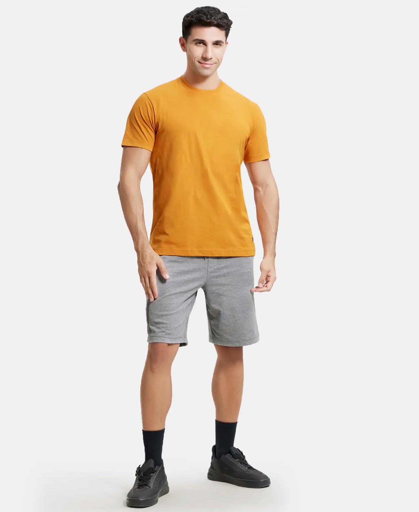 Super Combed Cotton Rich Round Neck Half Sleeve T-Shirt - Desert Sun-4