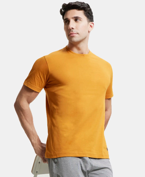 Super Combed Cotton Rich Round Neck Half Sleeve T-Shirt - Desert Sun-5