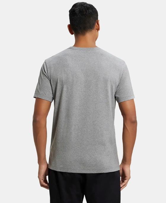 Super Combed Cotton Rich Round Neck Half Sleeve T-Shirt - Grey Melange-3