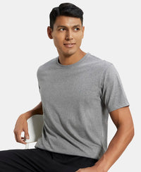 Super Combed Cotton Rich Round Neck Half Sleeve T-Shirt - Grey Melange-5