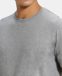 Super Combed Cotton Rich Round Neck Half Sleeve T-Shirt - Grey Melange-6