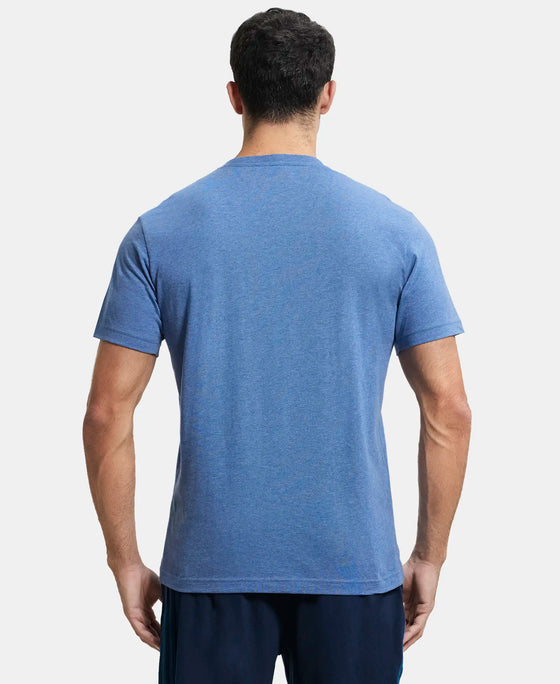 Super Combed Cotton Rich Round Neck Half Sleeve T-Shirt - Light Denim Melange-3