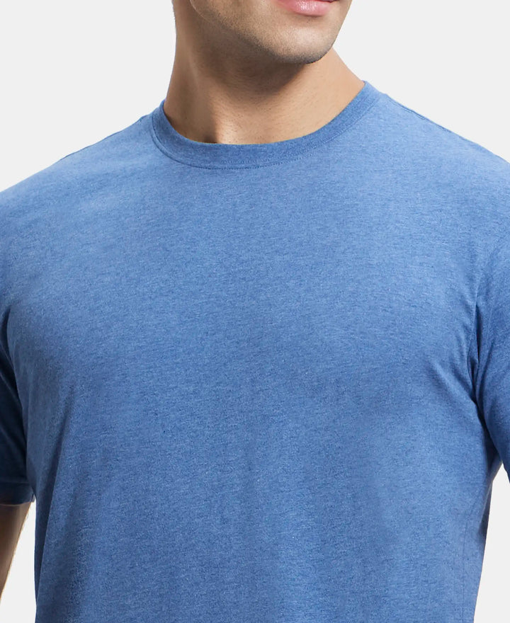 Super Combed Cotton Rich Round Neck Half Sleeve T-Shirt - Light Denim Melange-6