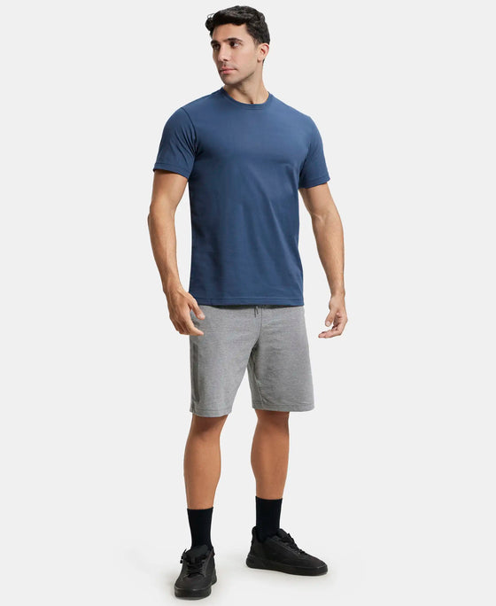 Super Combed Cotton Rich Round Neck Half Sleeve T-Shirt - Mid Night Navy-4