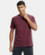 Super Combed Cotton Rich Striped Round Neck Half Sleeve T-Shirt - True Black & Shanghai Red-1