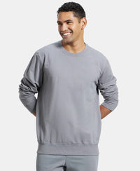 Super Combed Cotton French Terry Solid Sweatshirt with Ribbed Cuffs - Performance Grey-6