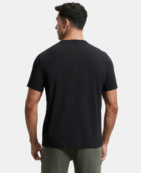 Super Combed Cotton Rich Graphic Printed Round Neck Half Sleeve T-Shirt - Black-3