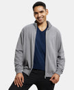 Super Combed Cotton French Terry Jacket with Ribbed Cuffs - Performance Grey-1