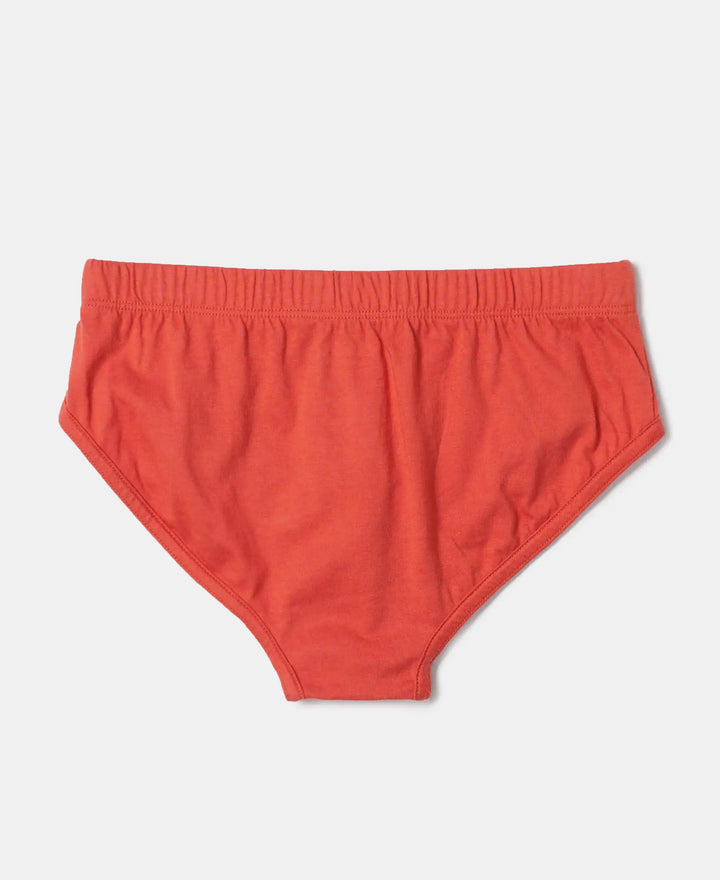 Super Combed Cotton Solid Brief with Ultrasoft Waistband - Assorted-12