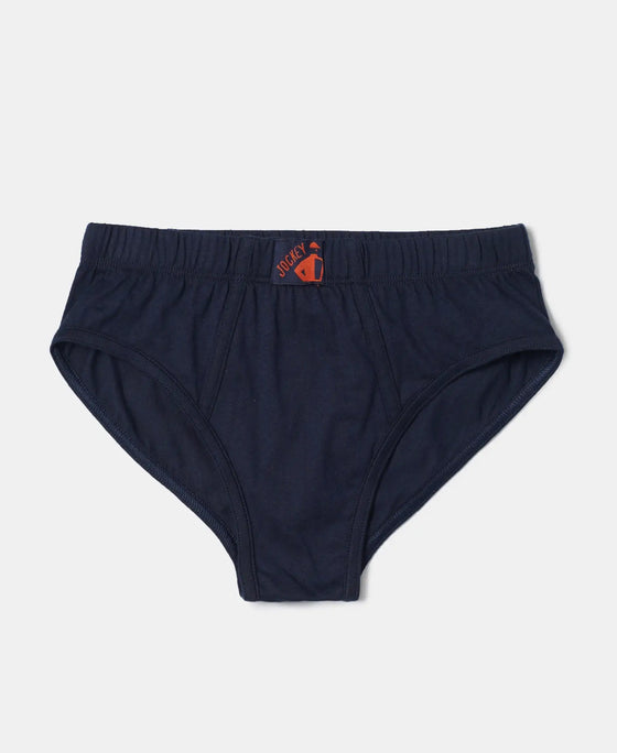 Super Combed Cotton Solid Brief with Ultrasoft Waistband - Assorted-13