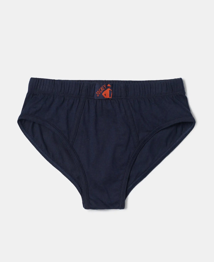 Super Combed Cotton Solid Brief with Ultrasoft Waistband - Assorted-13