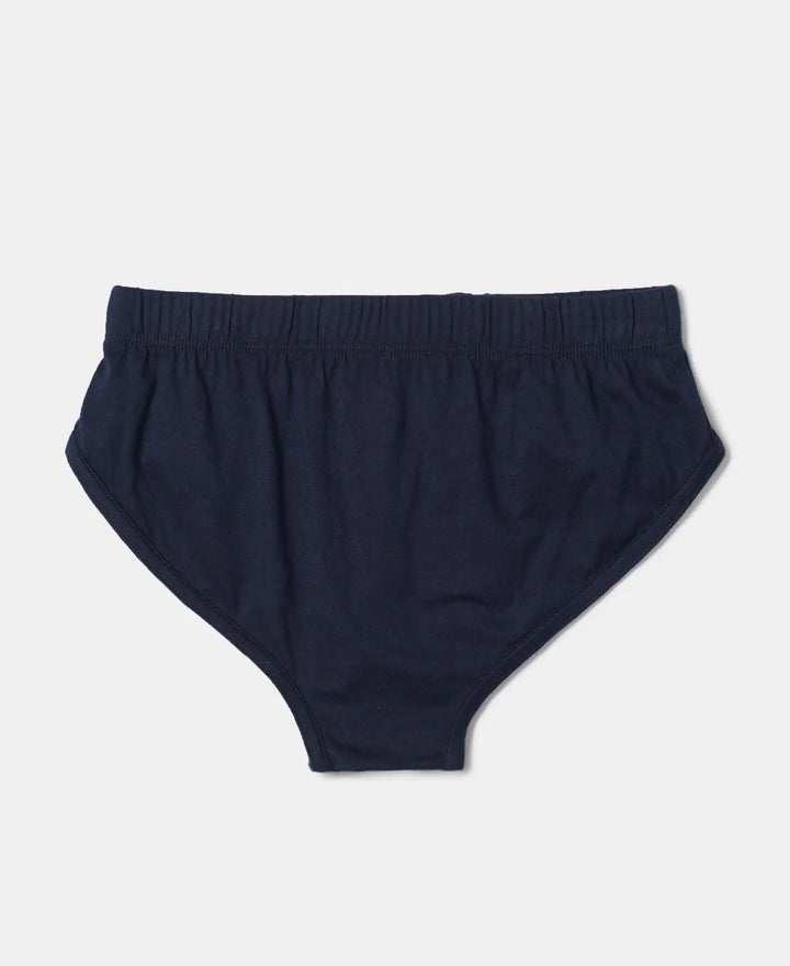 Super Combed Cotton Solid Brief with Ultrasoft Waistband - Assorted-14