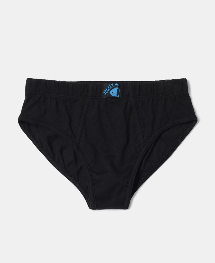 Super Combed Cotton Solid Brief with Ultrasoft Waistband - Assorted-15