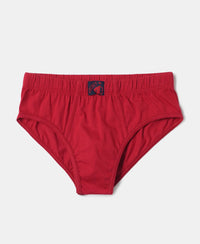Super Combed Cotton Solid Brief with Ultrasoft Waistband - Assorted-17