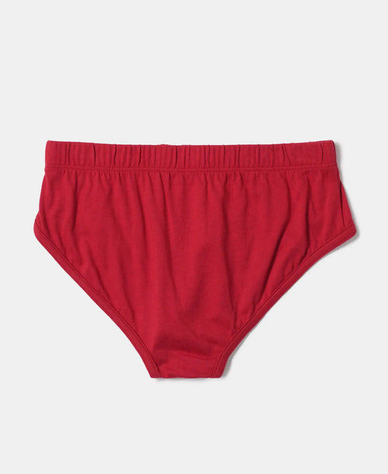 Super Combed Cotton Solid Brief with Ultrasoft Waistband - Assorted-18