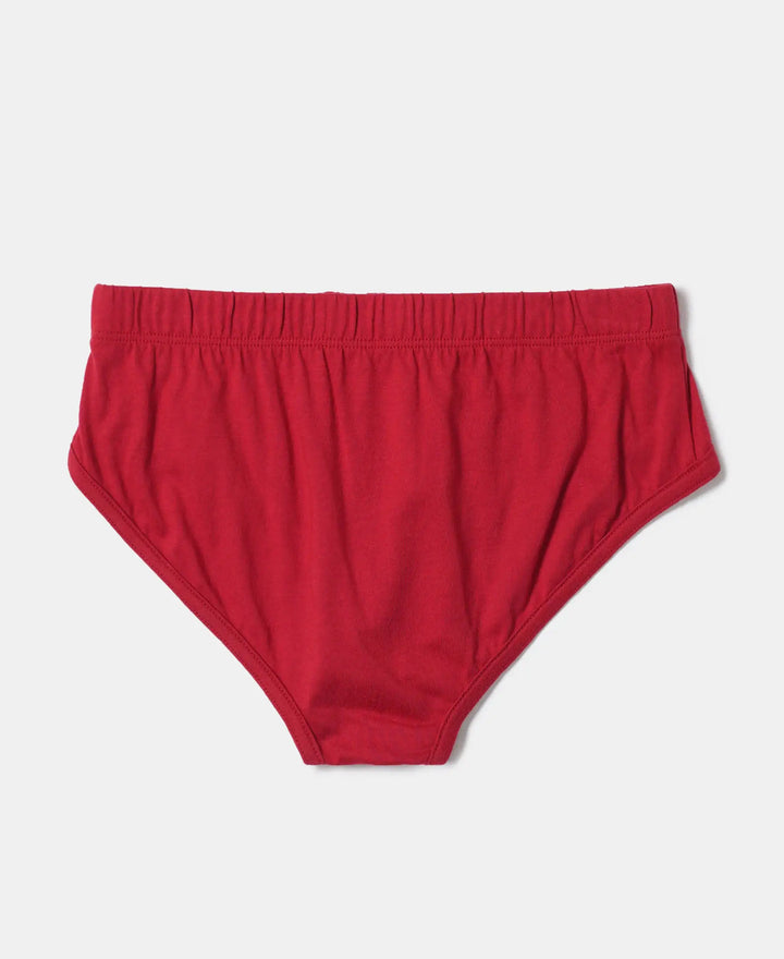 Super Combed Cotton Solid Brief with Ultrasoft Waistband - Assorted-18