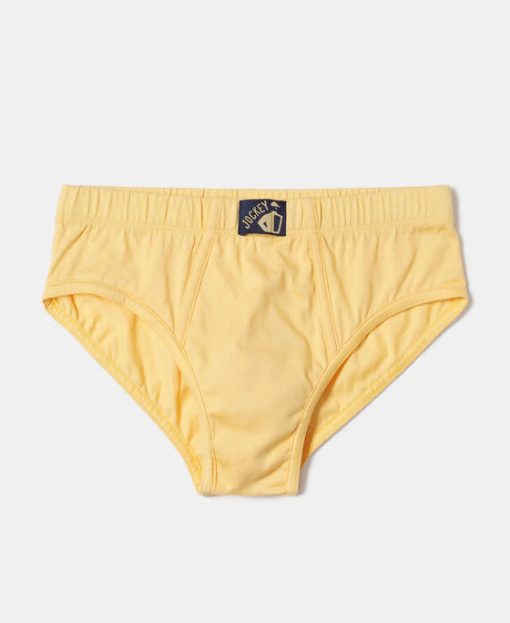 Super Combed Cotton Solid Brief with Ultrasoft Waistband - Assorted-19
