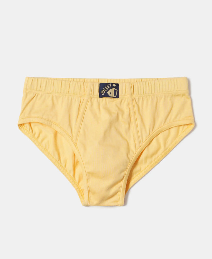 Super Combed Cotton Solid Brief with Ultrasoft Waistband - Assorted-19