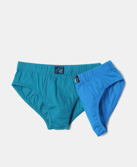 Super Combed Cotton Solid Brief with Ultrasoft Waistband - Assorted-2