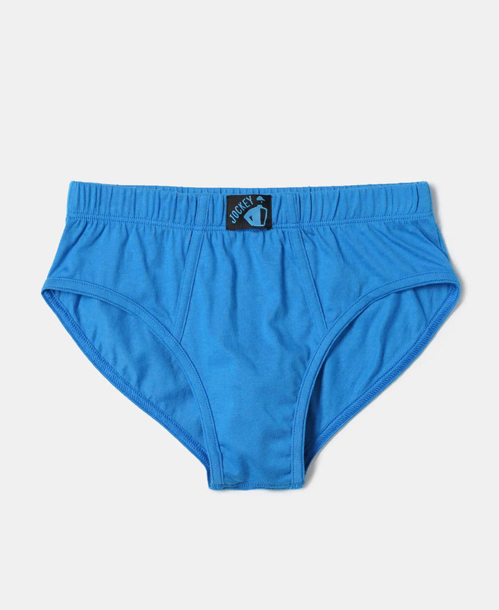 Super Combed Cotton Solid Brief with Ultrasoft Waistband - Assorted-5